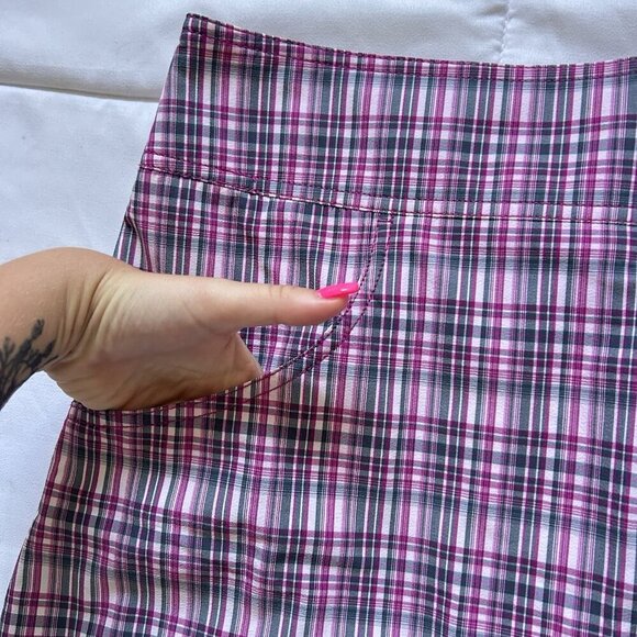 Annika Cutter & Buck Womens 8 Pink Plaid Golf Tennis Skort Skirt Shorts Stretch - Picture 4 of 10